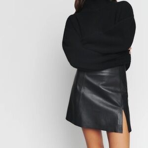 Reformation Veda Margie Leather Mini Skirt